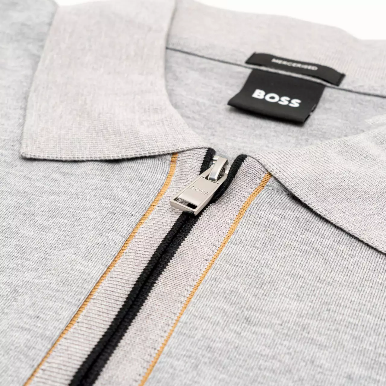 H-Paras 65 Mercerised-Cotton Polo Shirt With Zip Placket Light Grey