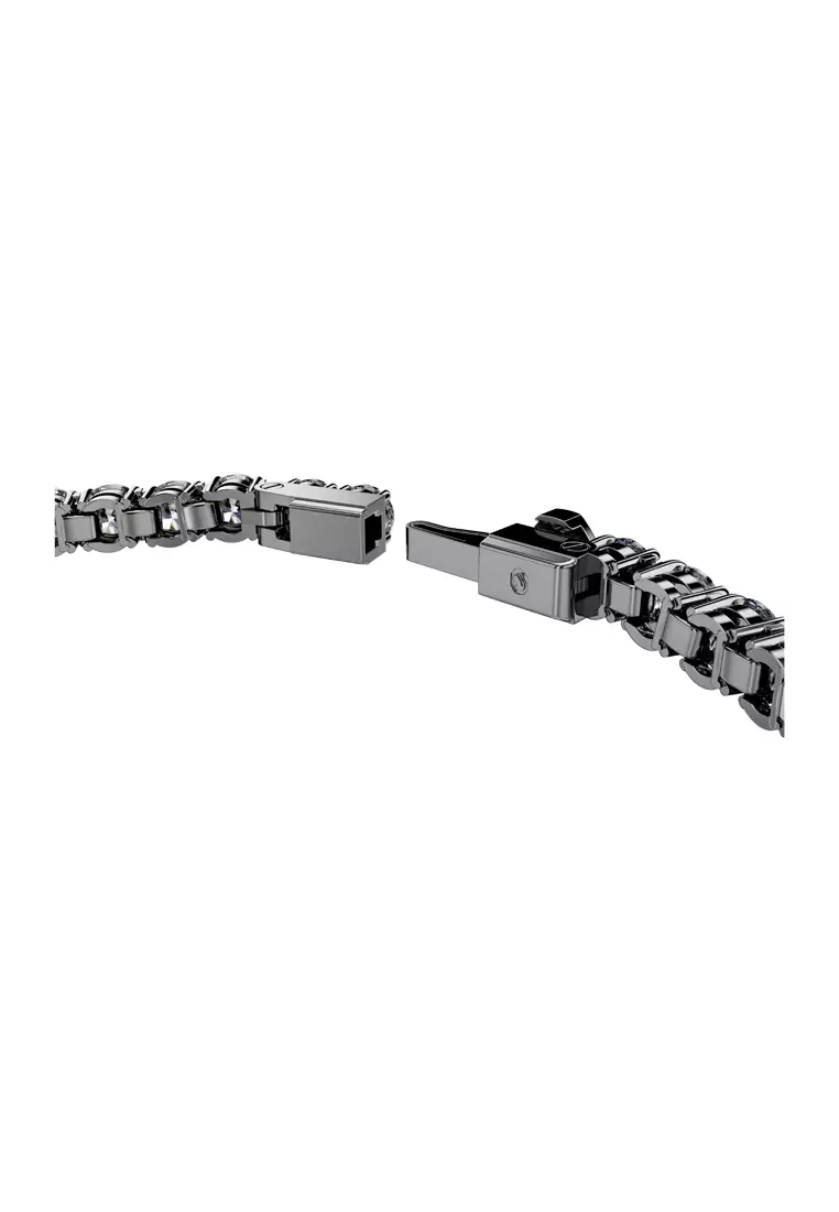 Buy Swarovski Matrix Tennis bracelet, Round cut, Gray, Ruthenium plated ...