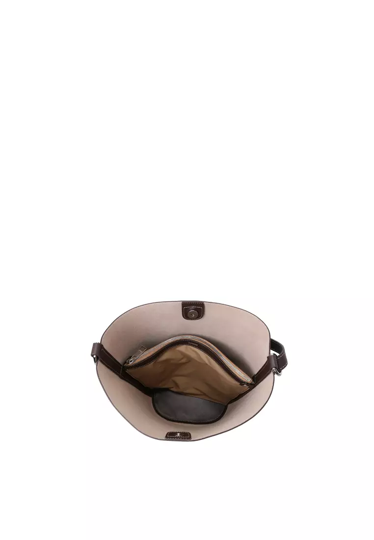 VERA Demi 水桶單肩袋 - 可可棕色