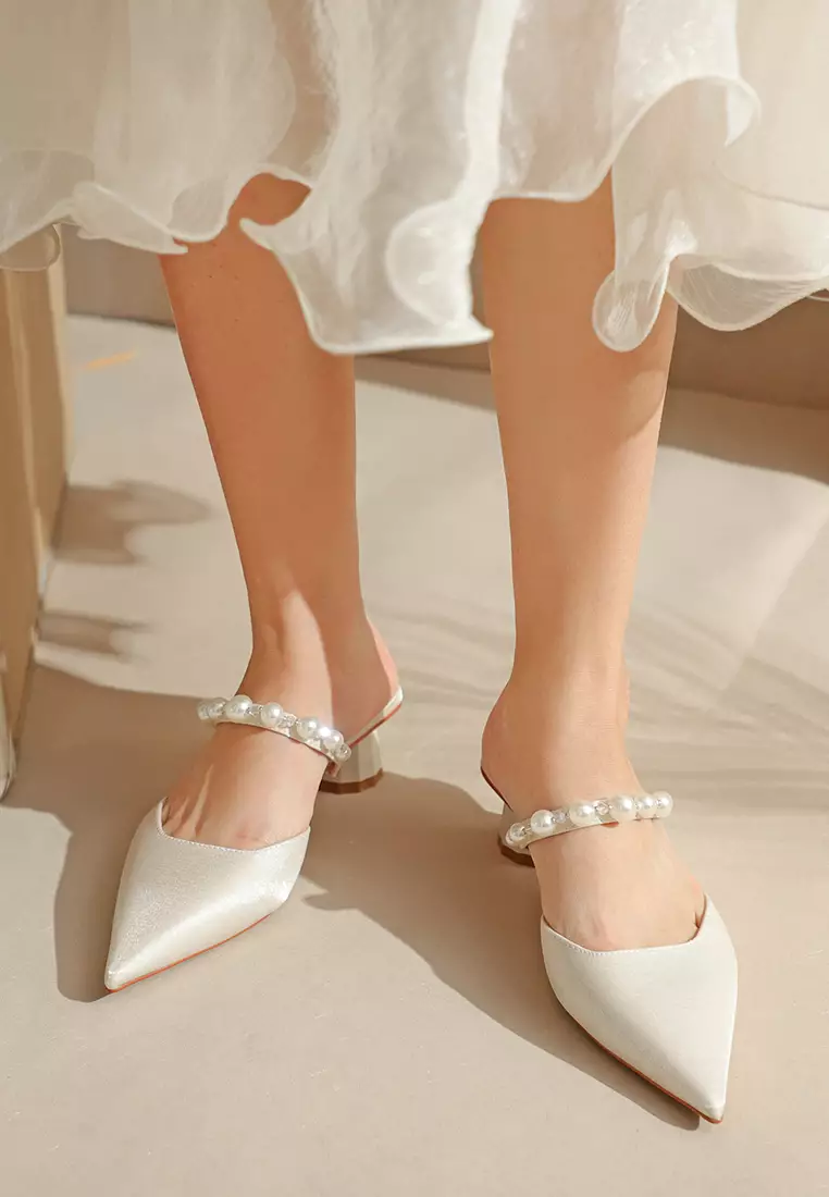 5CM Pearl Strap Mid Heel Sandals 2240-28
