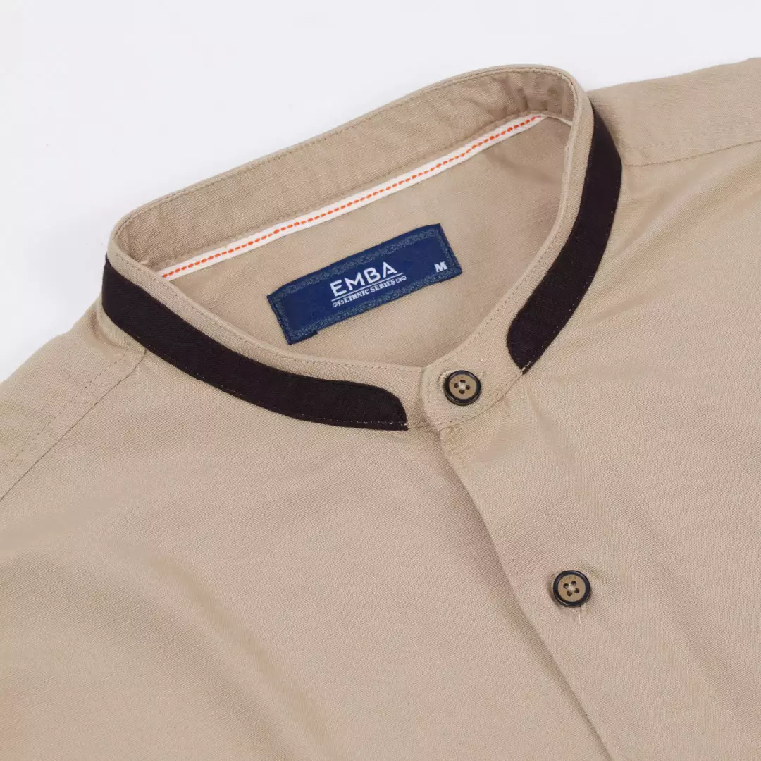 Emba Denim - Aram One Kemeja Koko Pria Lengan Panjang Oversize Khaki