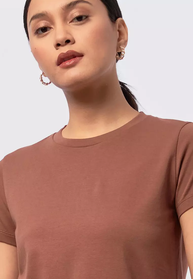 Basic Round Neck Cotton T-Shirt