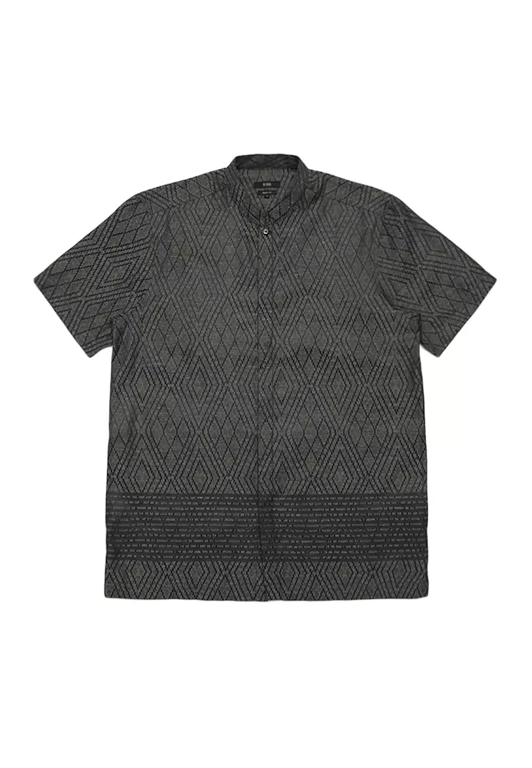 Jobb Waqas Baju Koko Pria Lengan Pendek Regular Fit Olive