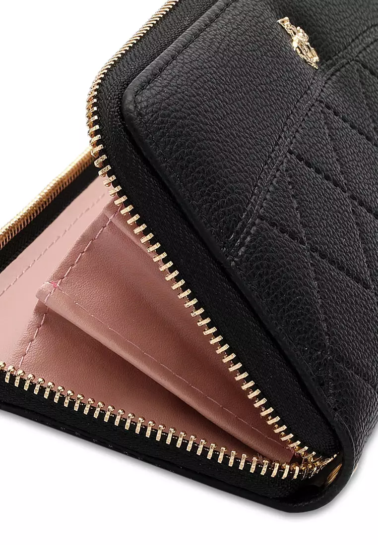 Women's Long Zipper Wallet - Black