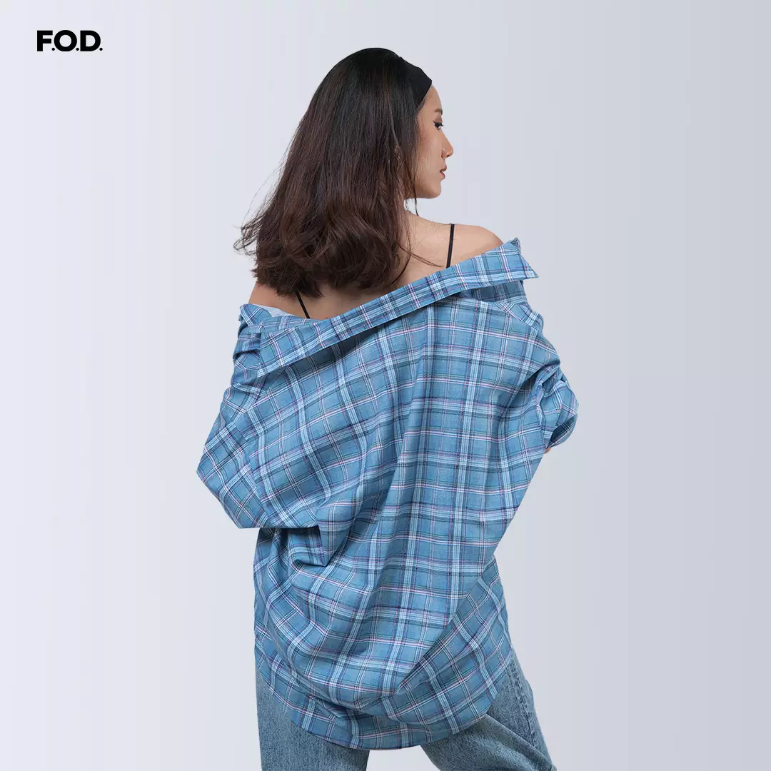 Kemeja Wanita Ellena Blue Pink