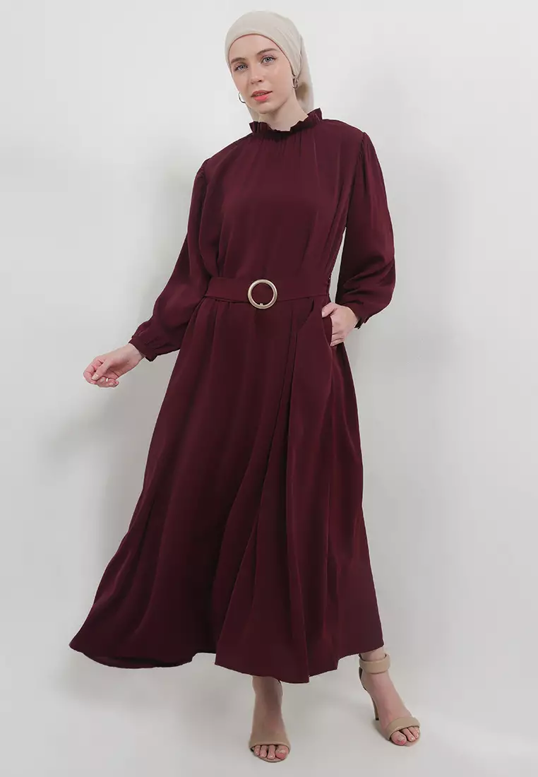 MFMW Mabella Dress Gamis Maroon
