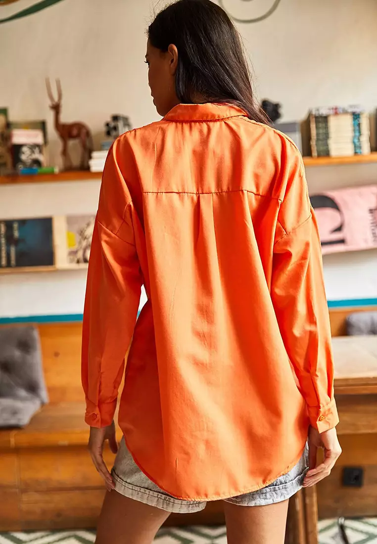 Cotton Sequin Boyfriend Shirt