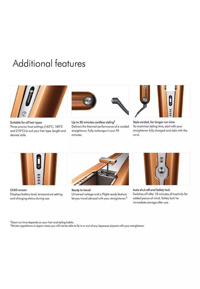 Dyson Corrale™ straightener (Bright Copper) | Cord-free | Flight-ready | Less frizz | travel friendly