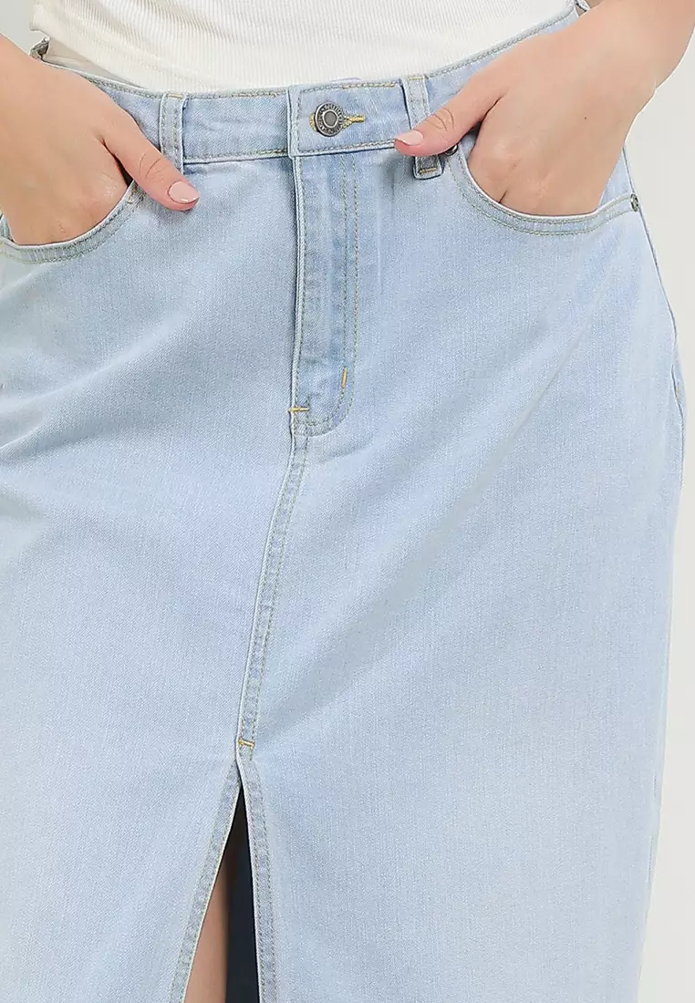 Louby Denim Midi Skirt