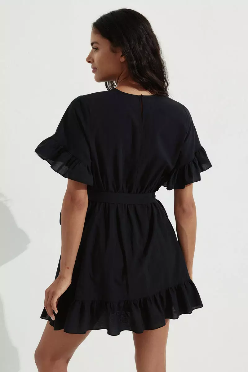 Frill-trimmed dress