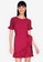 ZALORA BASICS red Short Sleeve Frill Hem Mini Dress 484DBAA35E908FGS_1