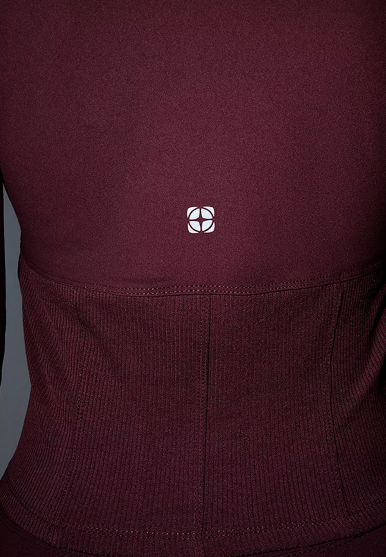 Brushed Soft Fabric Thumb Hole Knitted Sports Jacket