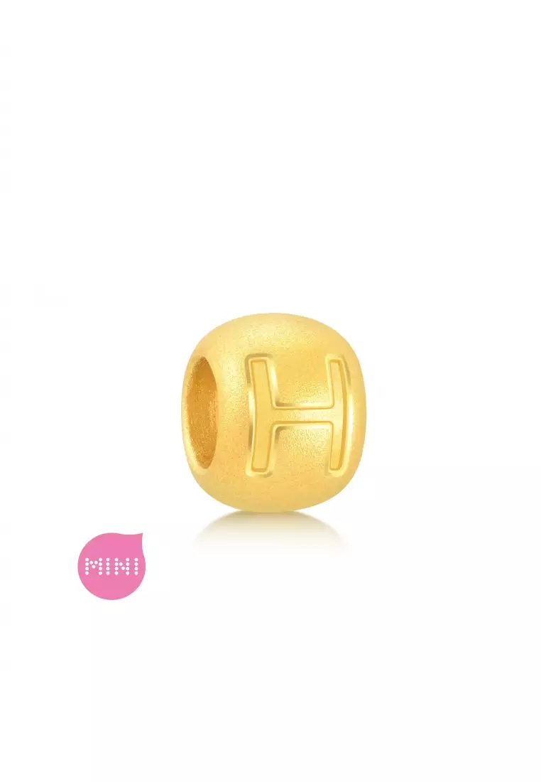 Charme 999 24K Gold Letter H Alphabet Charm 92903C (Bracelet not included)