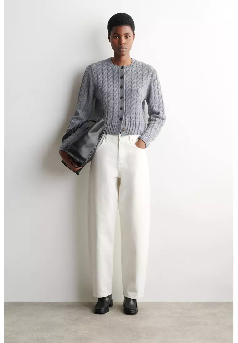 CABLE-KNIT MERINO WOOL CARDIGAN