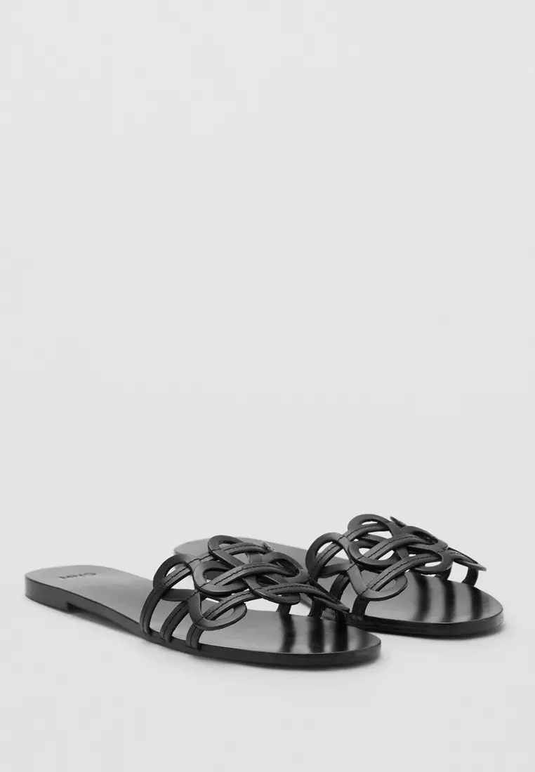 Leather Sandals with Intertwined Strap