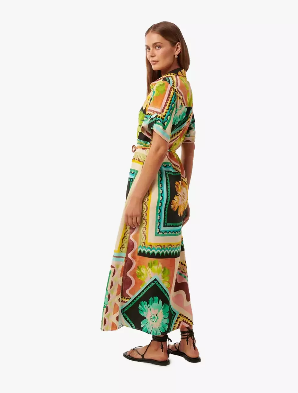 Mila Printed Shirt Midi Dress