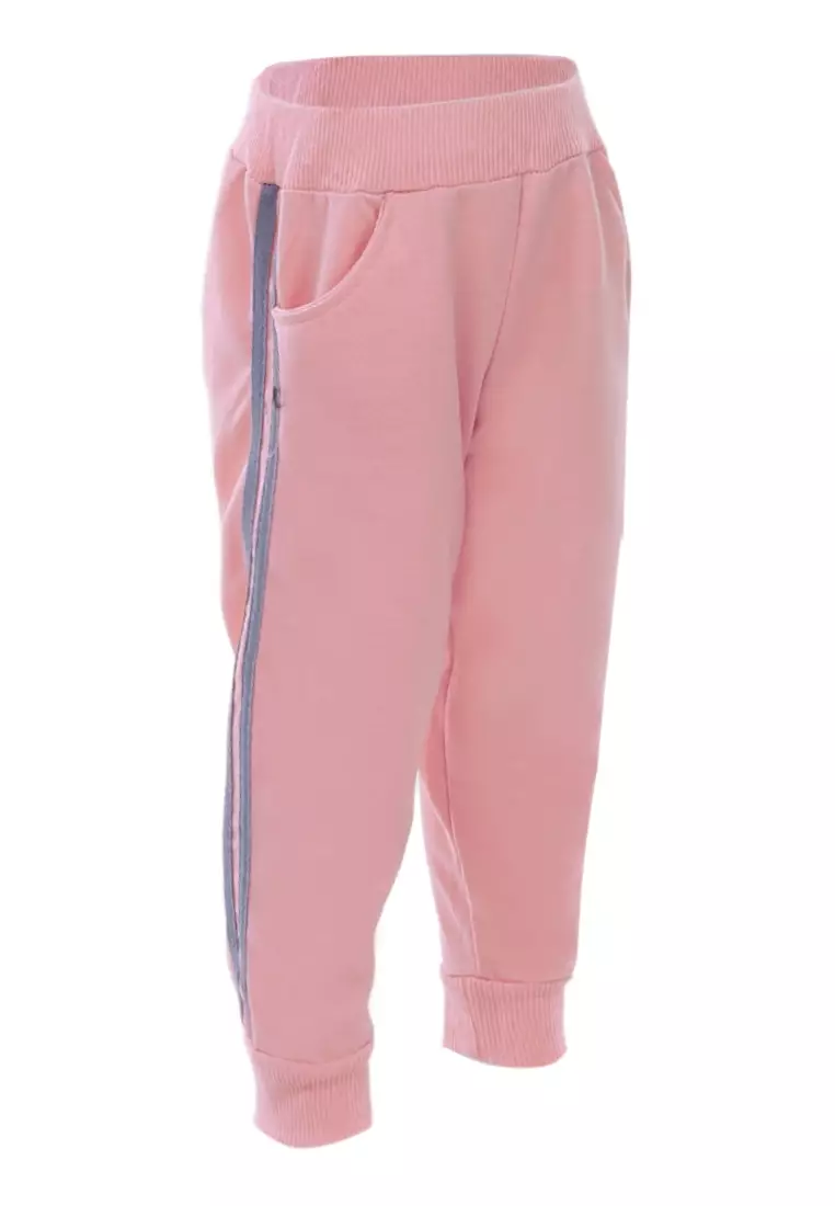 Wileen Celana Panjang Anak Unisex Motif Polos Kid Jogger Pants Material Babyterry ORIGINAL - Pink