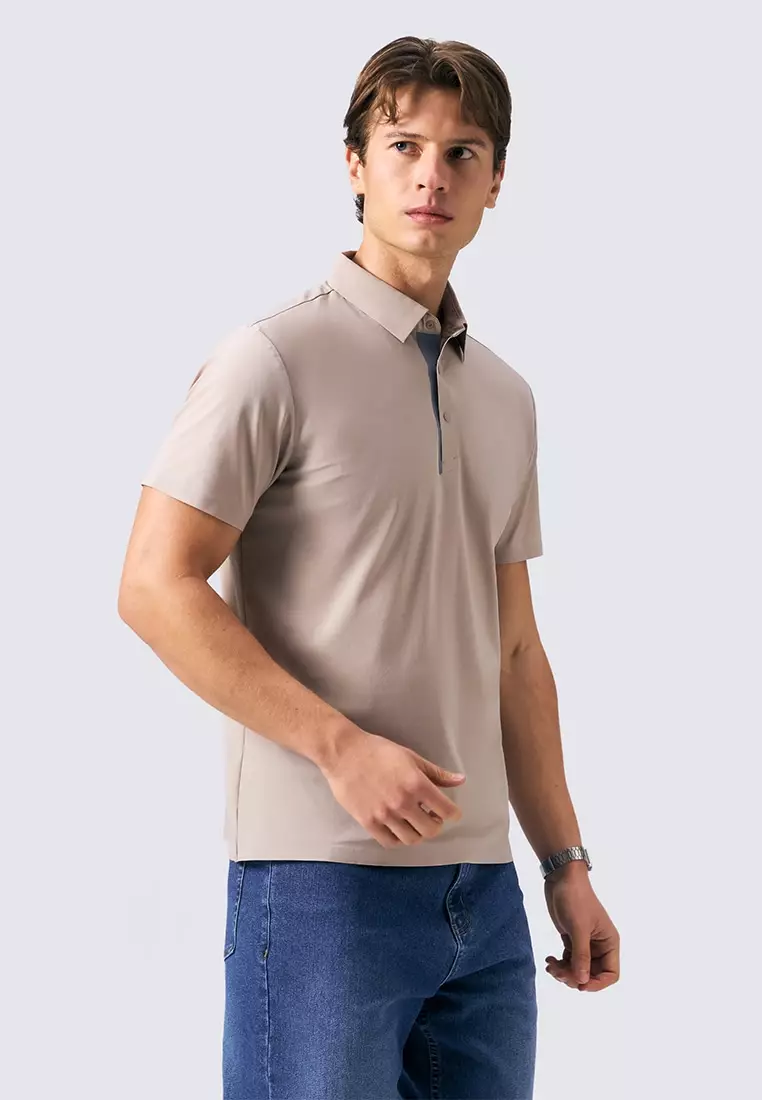 Seamless Polo with Contrast Placket