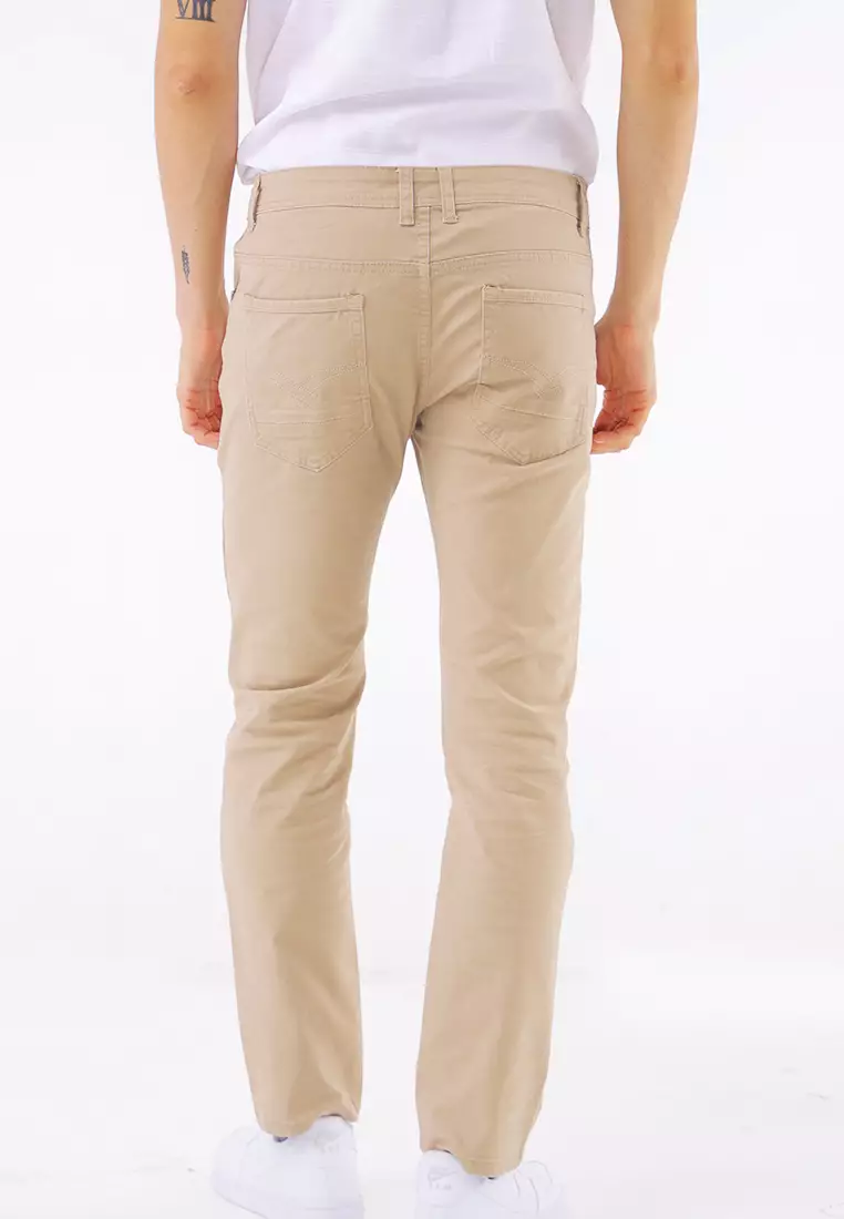 Colored Long Pants Slim Tapered Stretch