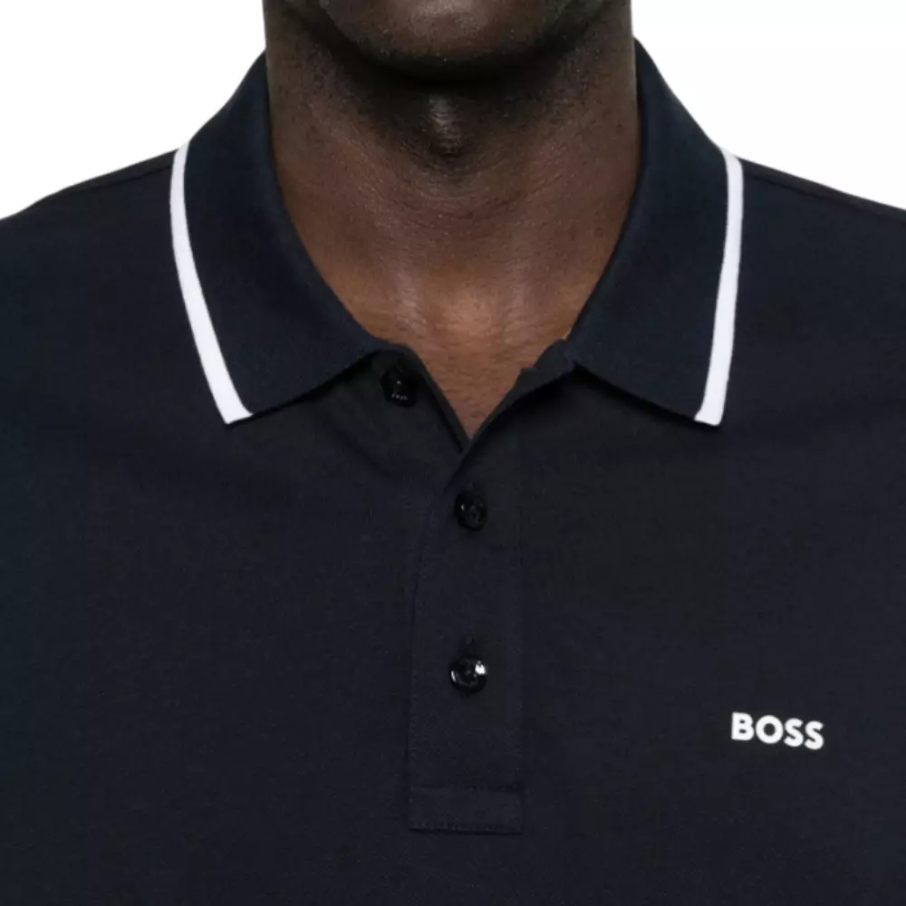 Parlay 190 Polo Shirt with White Stripe Navy