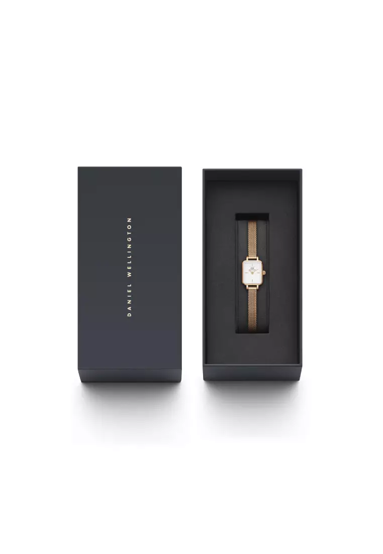 Quadro Mini Melrose Rose Gold - Fashion Watch for women - Stainless Steel Strap Watch - Female Watch - DW Official - Authentic