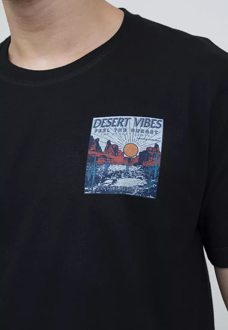Kaos Hitam t shirt polos houseofcuff motif Desert Vibes READY 4XL