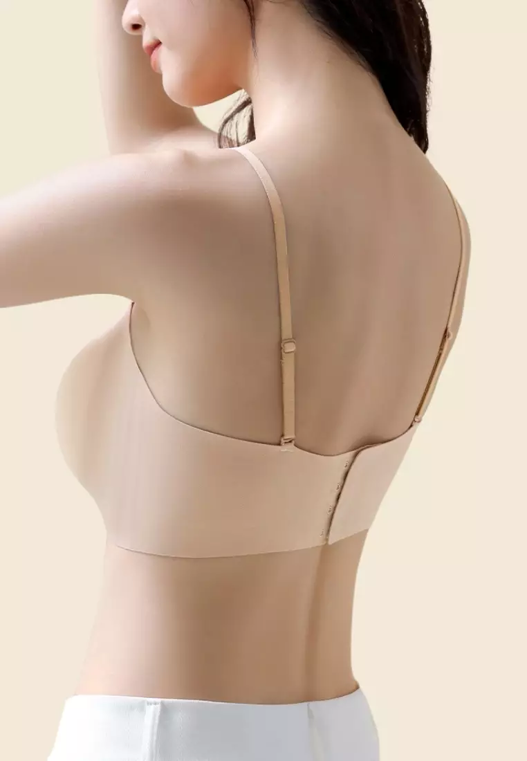 Mary Anti-slip Non Slip Strapless Wireless Thick Padded Push Up Bra in Nude 聚拢无肩带防滑内衣