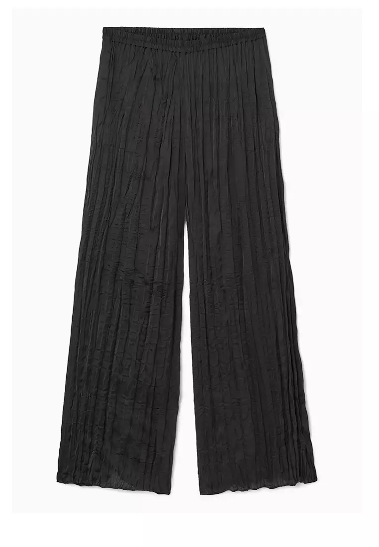 CRINKLED PLISSÉ TROUSERS