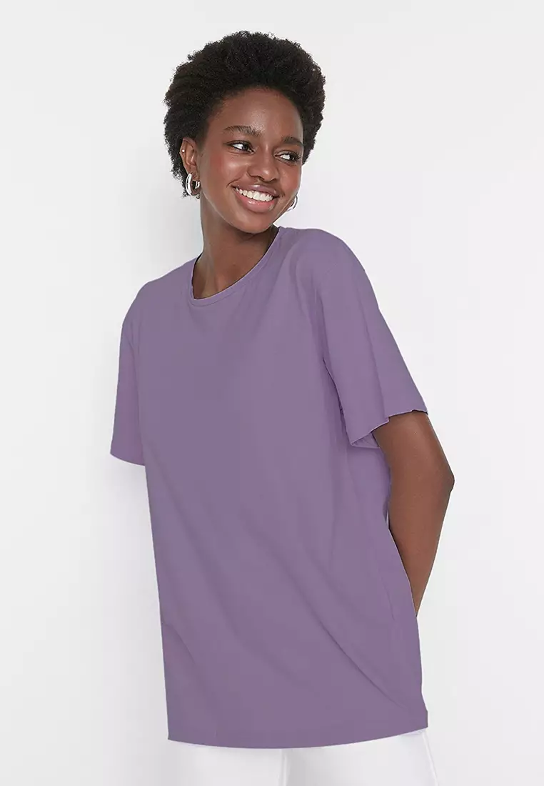 Crew Neck Boyfriend Knitted T-Shirt