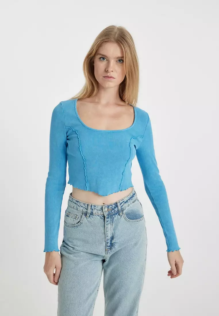 Long Sleeve Bustier Top