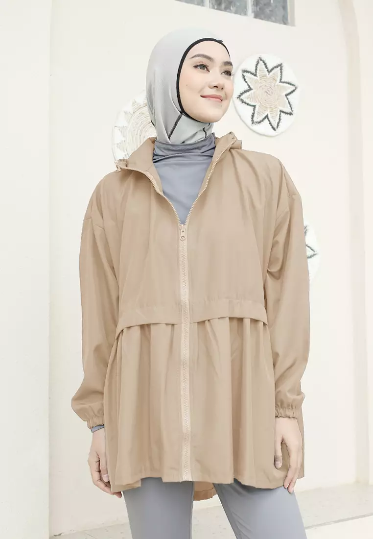 Zelena - Archie Sports Jacket | Jaket Olahraga Wanita Ruffle - Brown Sugar