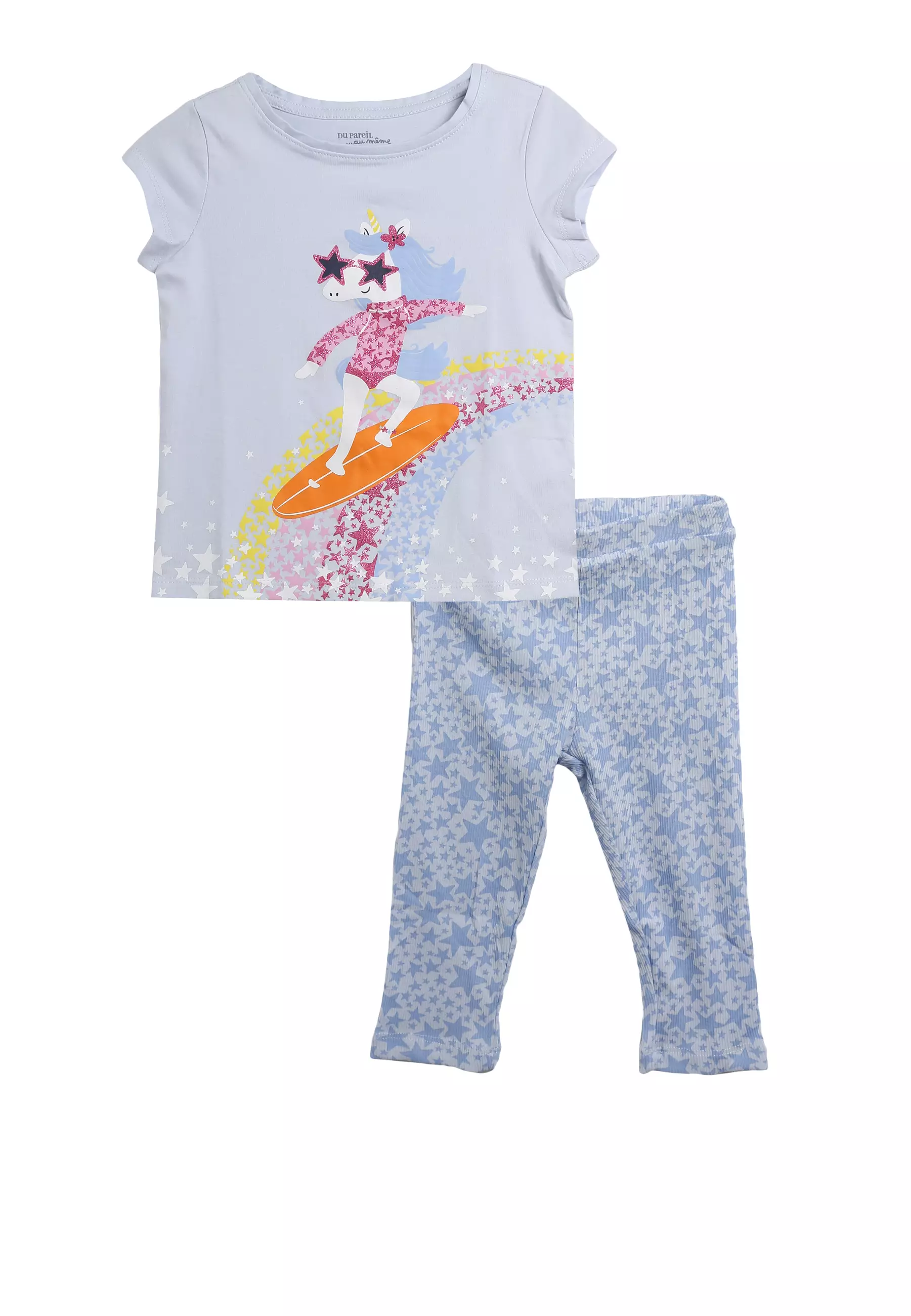 Justice Girls Long Sleeve Graphic Top and Tie Dye Legging, 2-Piece Outfit  Set
