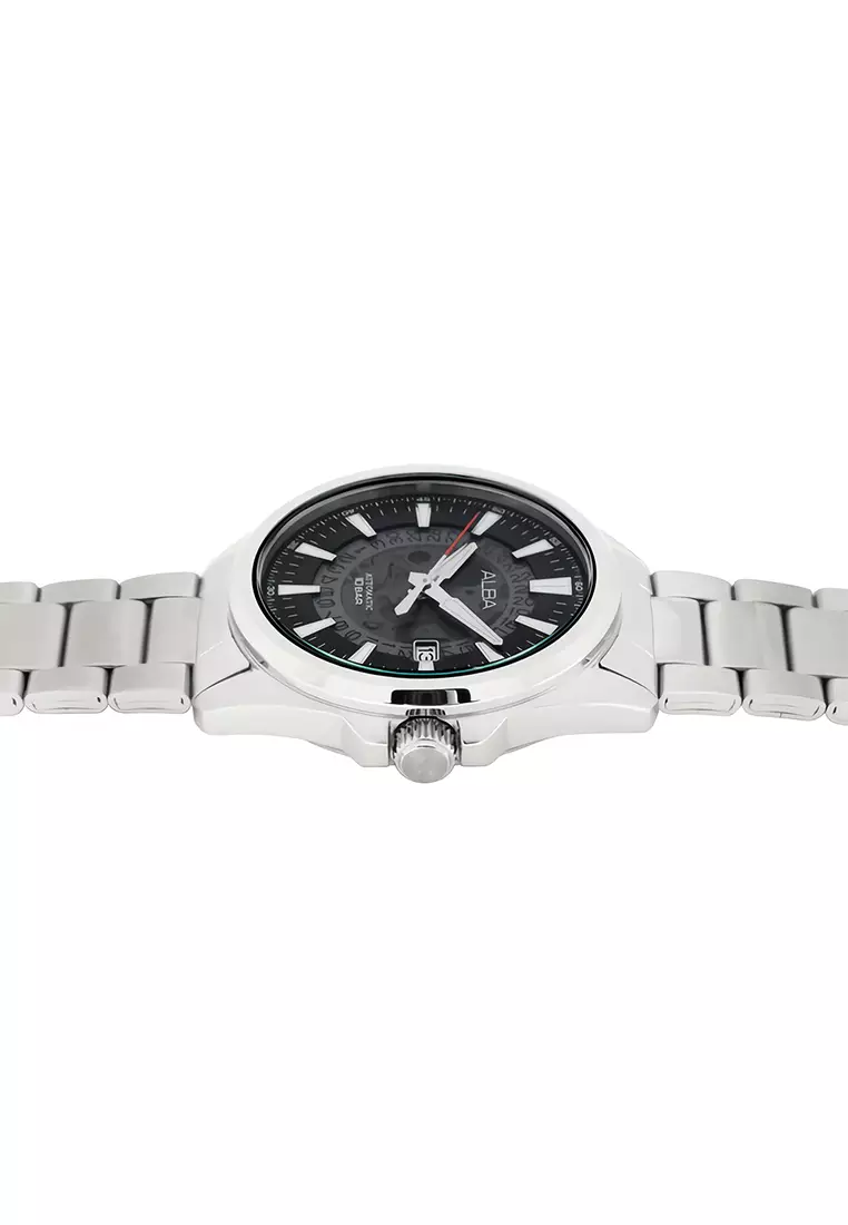 Jam Tangan Pria Alba Automatic AU4031X1 Grey See-Through Dial Watch