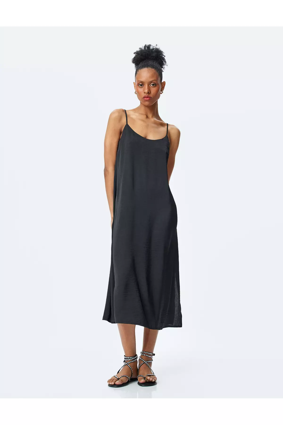 Straight Cut Thin Strap Long Dress