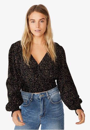 Buy Cotton On Vintage Long Sleeve Wrap Blouse Online Zalora Malaysia