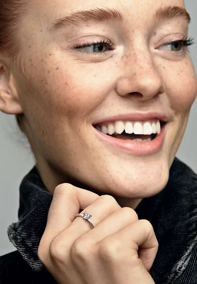 Sparkling Heart Solitaire Ring