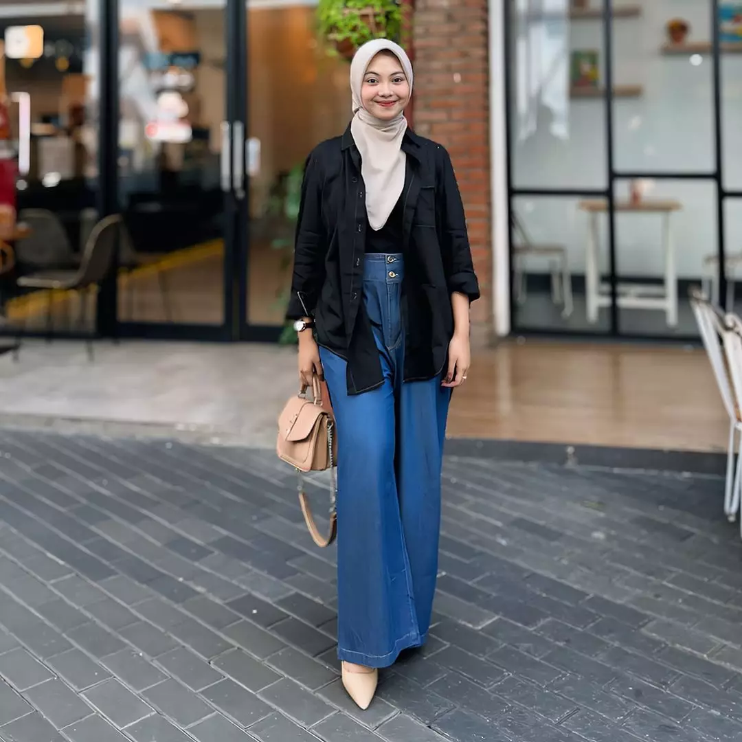 Celana Panjang Jeans High Waist DARK BLUE