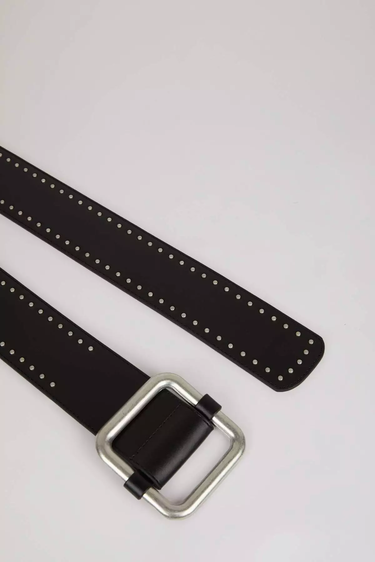 Women's Large Buckle Faux Leather Jean Belt E1280Axns