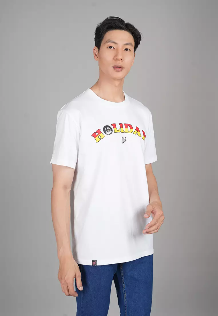 LGS Street - Holiday - Kaos - Streetwear - Putih - Unisex - Cat - ST.30.H061.001.C