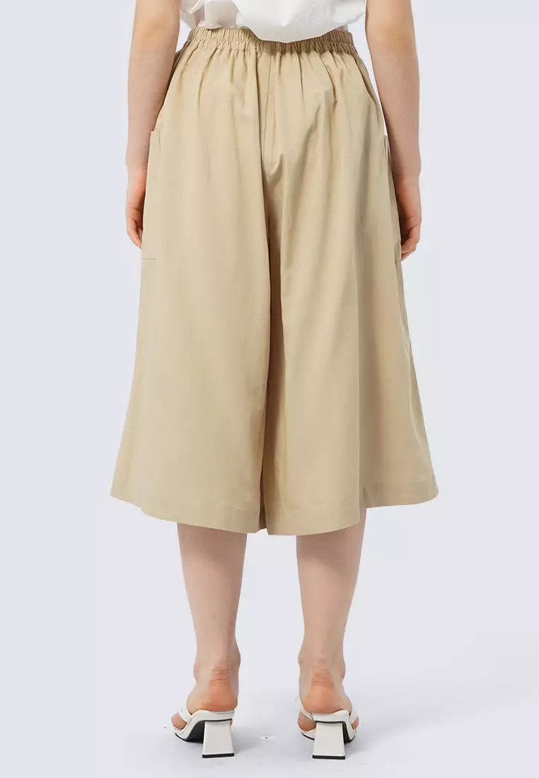 High Waist Culotte Pants KHAKI