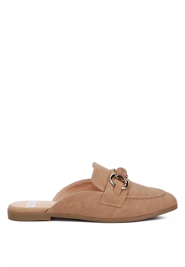 Buy London Rag Taupe Horsebit Raffia Slip On Mules 2024 Online | ZALORA ...