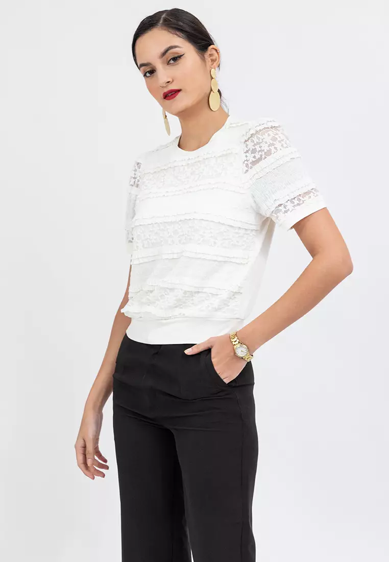 MAYUMI Lace Blouson Shirt