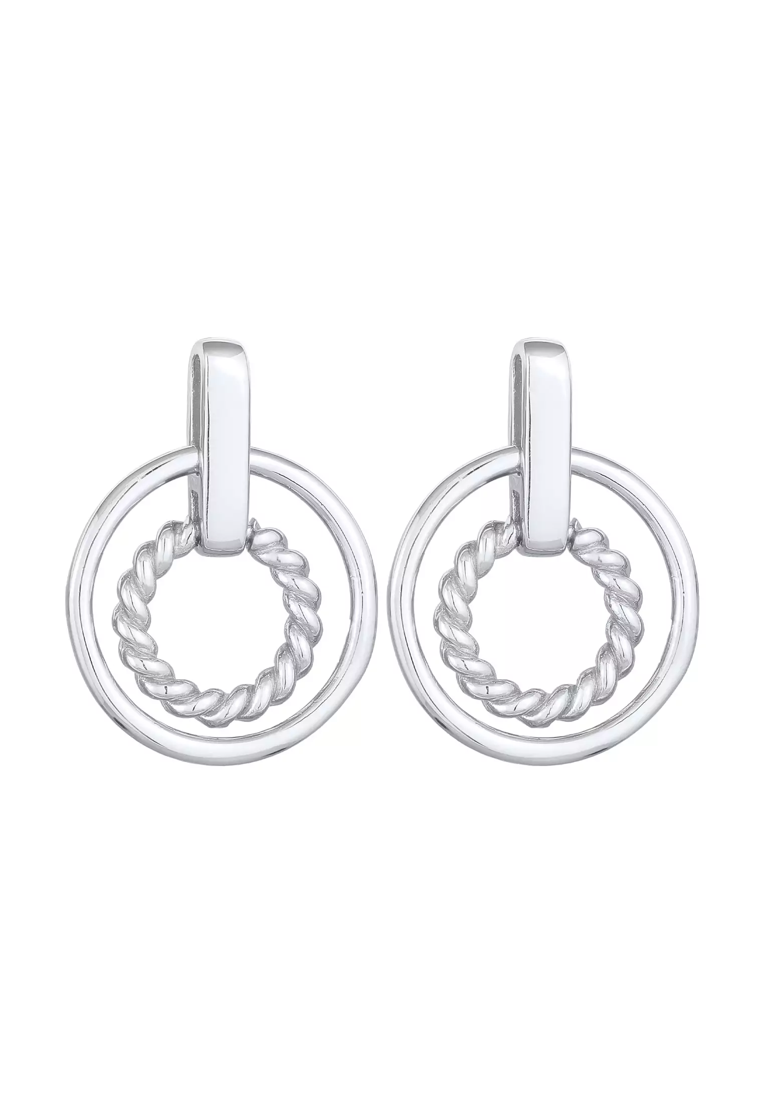 Earrings Stud Round Circle Twisted