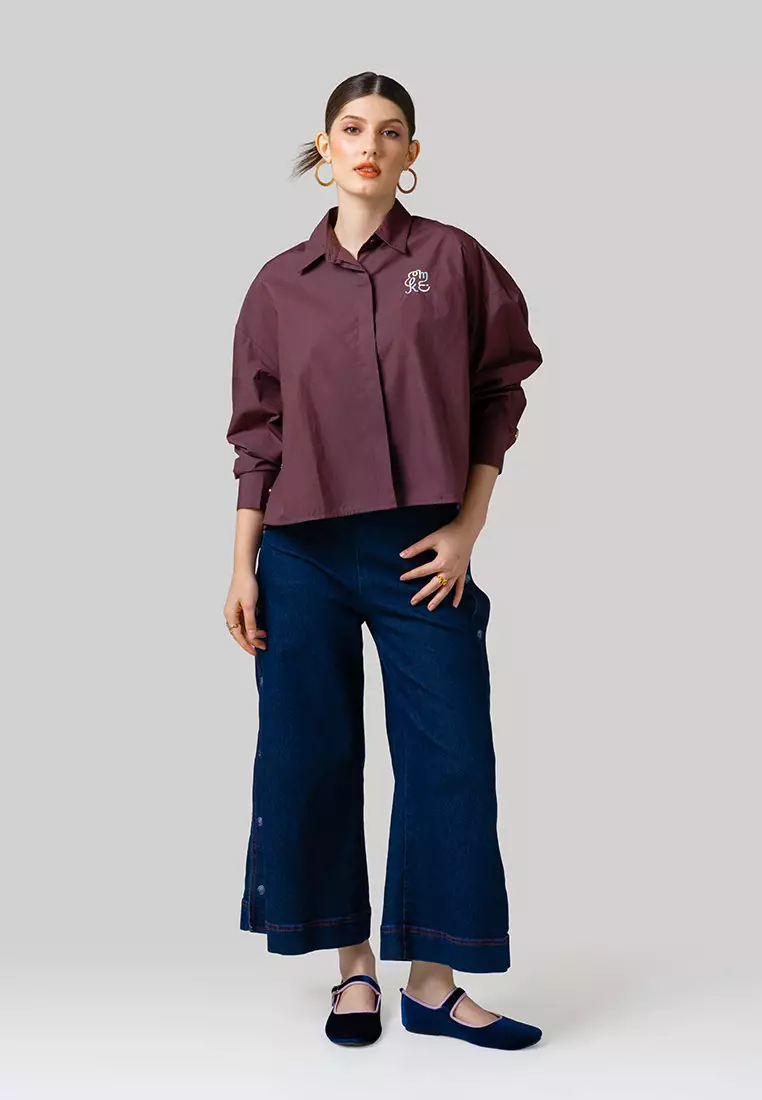 Kami Gale Cropped Top Rich Brown