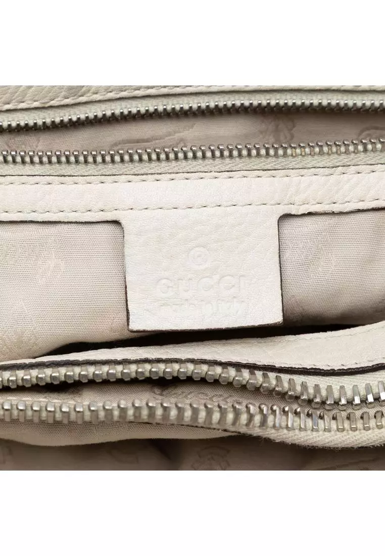 Pre-Loved Gucci Medium Gg Canvas Bamboo Libeccio Tote