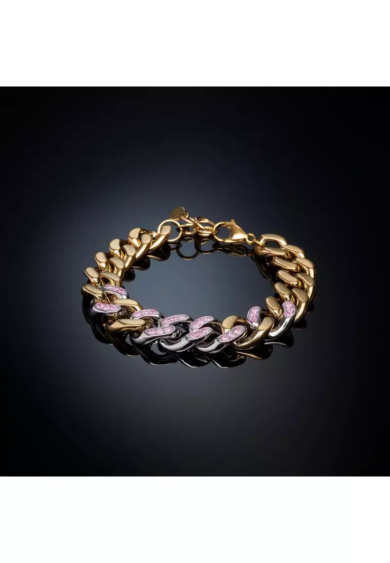 Chiara Ferragni Chain 170+25mm Women's Pink Stone Bracelets J19AUW51