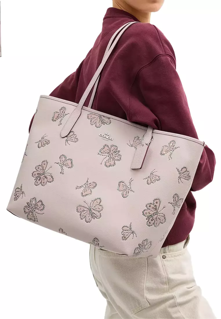 City Tote Bag With Butterfly Print CCE93