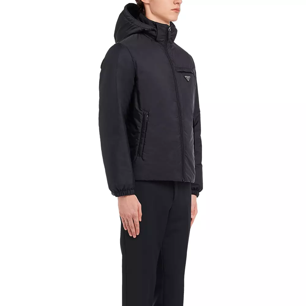 [5.5UPER DEALS] Re-Nylon Puffer Stand-Up Collar Jacket Black
