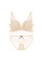 ZITIQUE beige Women's French Style 3/4 Cup No Steel Ring Push Up Padded Nylon Lingerie Set (Bra And Underwear)  - Beige 0014FUS9831B20GS_1