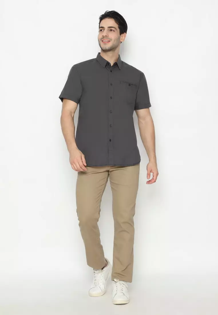 POLICE Kemeja Polos Cotton Regular Fit Pria